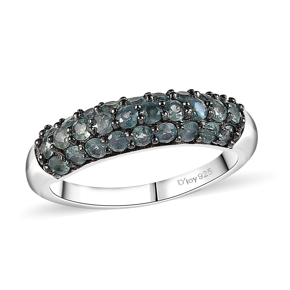TLV Narsipatnam Alexandrite Band Ring in Rhodium Over Sterling Silver (Size 7.0) 1.15 ctw