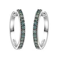 Alexandrite Alexandrite Hoop Earrings in Rhodium Over Sterling Silver 1.10 ctw