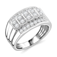 JCK Closeout Deal 10K White Gold Diamond (G-H, I2-I3) Men's Ring (Size 10.0) (6.35 g) 1.00 ctw