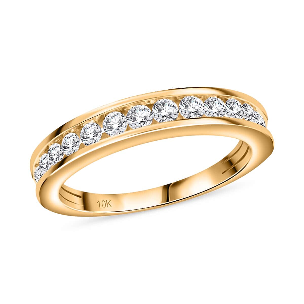NY Closeout 10K Yellow Gold Diamond (G-H, I2-I3) Ring (Size 9.0) 0.50 ctw