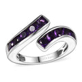 Karis African Amethyst Bypass Ring Platinum Bond (Size 5.0) 1.10 ctw - Sticky add to cart bar
