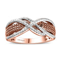 Karis Natural Champagne Diamond Accent Ring in Platinum Bond and 18K RG Plated (Size 5.0) - Sticky add to cart bar