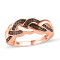 Natural Champagne Diamond Ring in 18K Vermeil Rose Gold Over Sterling Silver 0.15 ctw - Sticky add to cart bar