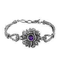 Bali Legacy Brazilian Citrine Floral Bracelet in Sterling Silver (7.25 In) 2.50 ctw