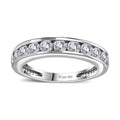 Moissanite Ring in Rhodium Over Sterling Silver (Size 5.0) 0.90 ctw - Sticky add to cart bar