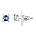 Peacock Tanzanite Solitaire Stud Earrings in Rhodium Over Sterling Silver 1.35 ctw - Sticky add to cart bar