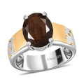 Zawadi Chocolate Sapphire Solitaire Ring in 18K Vermeil YG and Rhodium Over Sterling Silver 5.00 ctw - Sticky add to cart bar