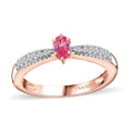 Premium Mahenge Spinel, Moissanite Ring in 18K Vermeil RG Over Sterling Silver (Size 10.0) - Sticky add to cart bar