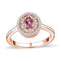 Premium Mahenge Spinel, Diamond (0.35 cts) Double Halo Ring in 18K Vermeil RG Over Sterling Silver (Size 6.0) 0.70 ctw - Sticky add to cart bar