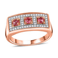 Premium Mahenge Spinel and White Zircon Ring in 18K Vermeil Rose Gold Over Sterling Silver 0.60 ctw - Sticky add to cart bar