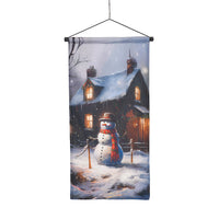 Hanging Snowman Illuminated by Lights Painting with LED (11.8"x23.6")