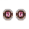 Premium Mahenge Spinel, Brown and White Zircon Art Deco Earrings in 18K Vermeil Rose Gold Over Sterling Silver 0.80 ctw - Sticky add to cart bar