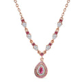 D'Joy Premium Mahenge Spinel and Multi Gemstone Timeless Elegance Necklace 18-20 Inches in 18K Vermeil Rose Gold Over Sterling Silver 2.25 ctw - Sticky add to cart bar