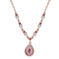 D'Joy Premium Mahenge Spinel and Multi Gemstone Timeless Elegance Necklace 18-20 Inches in 18K Vermeil Rose Gold Over Sterling Silver 2.25 ctw