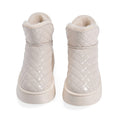 Cream Women's Sparkle Quilted Faux Leather Fur Lined Boots - Size 7 - Sticky add to cart bar