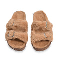 Tan Women's Fur Buckle Sandles - (Size 6.5-7) - Sticky add to cart bar