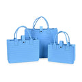 Set of 3 Blue Embossed Felt Bags - Small (11.81"x7.87"x4.72"), Medium (13.78"x9.84"x4.72), Large (15.75"x13.78"x5.9") - Sticky add to cart bar