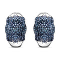 Blue Diamond (IR) Omega Clip Earrings in Platinum Over Sterling Silver 1.50 ctw - Sticky add to cart bar
