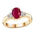 Luxoro 10K Yellow Gold AAA Montepuez Ruby, Diamond (G-H, I2) Ring (Size 7.0) 1.90 ctw - Sticky add to cart bar