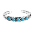 Artisan Crafted Sleeping Beauty Turquoise Feather Cuff Bracelet in Sterling Silver (7.25 In) 5.50 ctw - Sticky add to cart bar