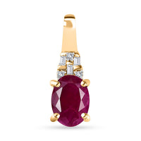 Luxoro 10K Yellow Gold AAA Montepuez Ruby and G-H I2 Diamond Pendant 1.85 ctw