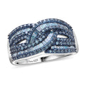 Doorbuster Blue Diamond 1.00 ctw Ring in Platinum Over Sterling Silver (Size 10.0) - Sticky add to cart bar