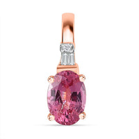 10K Rose Gold AAA Mahenge Spinel and Diamond G-H I2 Modern Glamour Pendant without Chain 0.60 ctw