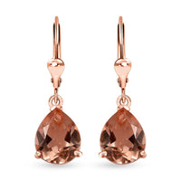 Morganique Quartz (Triplet) Lever Back Earrings in 18K Vermeil Rose Gold Over Sterling Silver 6.90 ctw