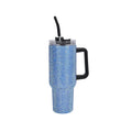 White Rhinestone Water Bottle with Straw 40 oz - Sticky add to cart bar