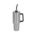White Rhinestone Water Bottle with Straw 40 oz - Sticky add to cart bar