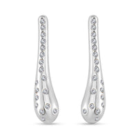 Simulated Diamond Earrings in Silvertone and Stainless Steel 0.40 ctw