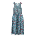 Mint Floral Smocked Sleeveless Double Knit Dress with Waist Tie - One Size Fits Most - Sticky add to cart bar