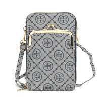 Green Flower Print Faux Leather Crossbody Cell Phone Bag (7"x4.5"x2.4")