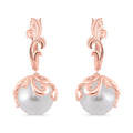 White Shell Pearl Earrings in Rosetone - Sticky add to cart bar