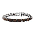Zawadi Chocolate Sapphire Tennis Bracelet in Rhodium Over Sterling Silver (8.00 In) 45.90 ctw - Sticky add to cart bar
