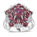 Indian Ruby Multi Gemstone Ring in Rhodium Over Sterling Silver 6.40 ctw - Sticky add to cart bar
