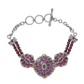 D'Joy Orissa Rhodolite Garnet Mums Flower Bracelet in 18K Vermeil YG and Rhodium Over Sterling Silver (6.50-8.0In) 19.75 ctw - Sticky add to cart bar