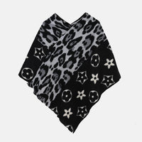 Black and Gray Leopard Print Shawl (29.52")