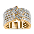 Karis Diamond Accent Golden Leaf Band Ring - Sticky add to cart bar