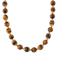 Tigers Eye 420.00 ctw Beaded Necklace in Goldtone 18 Inches - Sticky add to cart bar