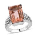 Morganique Quartz (Triplet) 8.40 ctw Solitaire Ring in Stainless Steel (Size 10.0) - Sticky add to cart bar