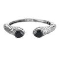 Thai Black Spinel 11.10 ctw Cuff Bracelet in Stainless Steel (6.50 In) - Sticky add to cart bar
