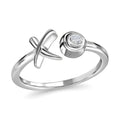 Simulated Diamond Bypass Ring in Sterling Silver (Size 10.0) 0.50 ctw - Sticky add to cart bar
