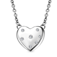 D'Joy Simulated Diamond Heart Necklace in Stainless Steel 18 Inches