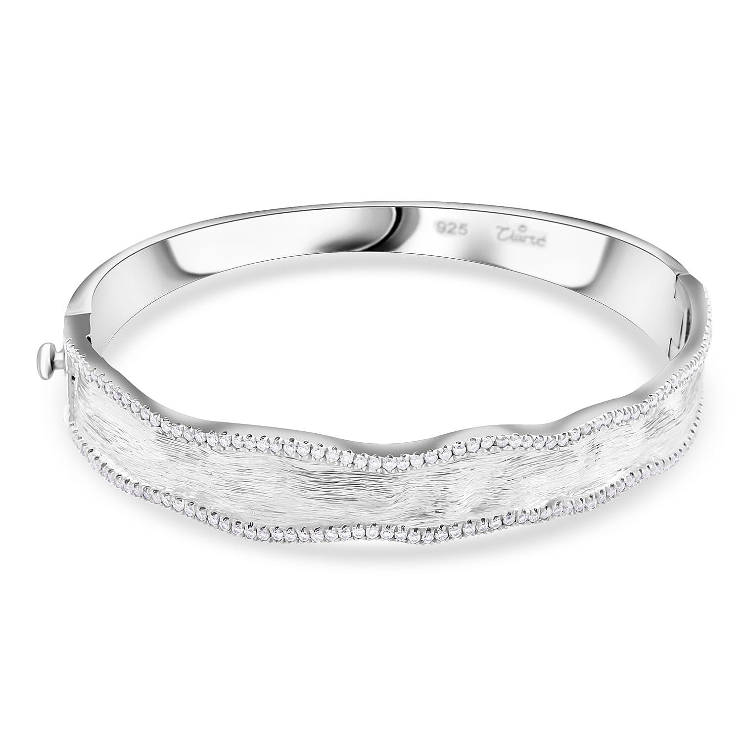 Clarte Sable Collection Moissanite Bangle Bracelet in Vermeil YG Over Sterling Silver (6.50 In) 1.00 ctw