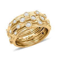 Clarte Sea Star Collection Moissanite Ring in Vermeil YG Over Sterling Silver (Size 10.0) 0.60 ctw