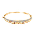 Clarte Sul Mare Collection Multi Sapphire and Moissanite Bangle Bracelet in Vermeil YG Over Sterling Silver (6.50 In) 1.50 ctw - Sticky add to cart bar