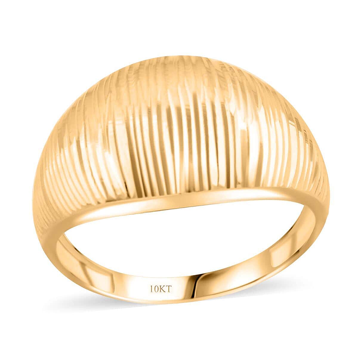 10K Yellow Gold Sand Dunes Dome Ring (Size 10.0) (1.75 g)