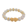 Natural Jade 150.00 ctw Dragon Carved and Pixiu Stretch Bracelet in 14K YG Over Sterling Silver - Sticky add to cart bar