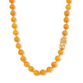 Green Jade (D) Dragon Carved Beaded 620.00 ctw Pixiu Necklace 20 Inches in 14K Yellow Gold Over Sterling Silver - Sticky add to cart bar